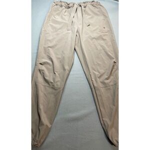 Apana Womens Tan Beige Paperbag Waist Jogger Pants Drawstring Size Small